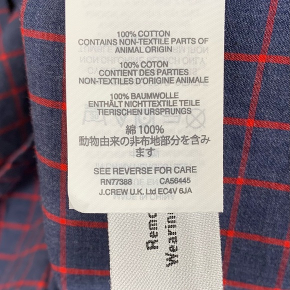 J. Crew Navy Plaid Ruffled Henley Tunic - Picture 10 of 10